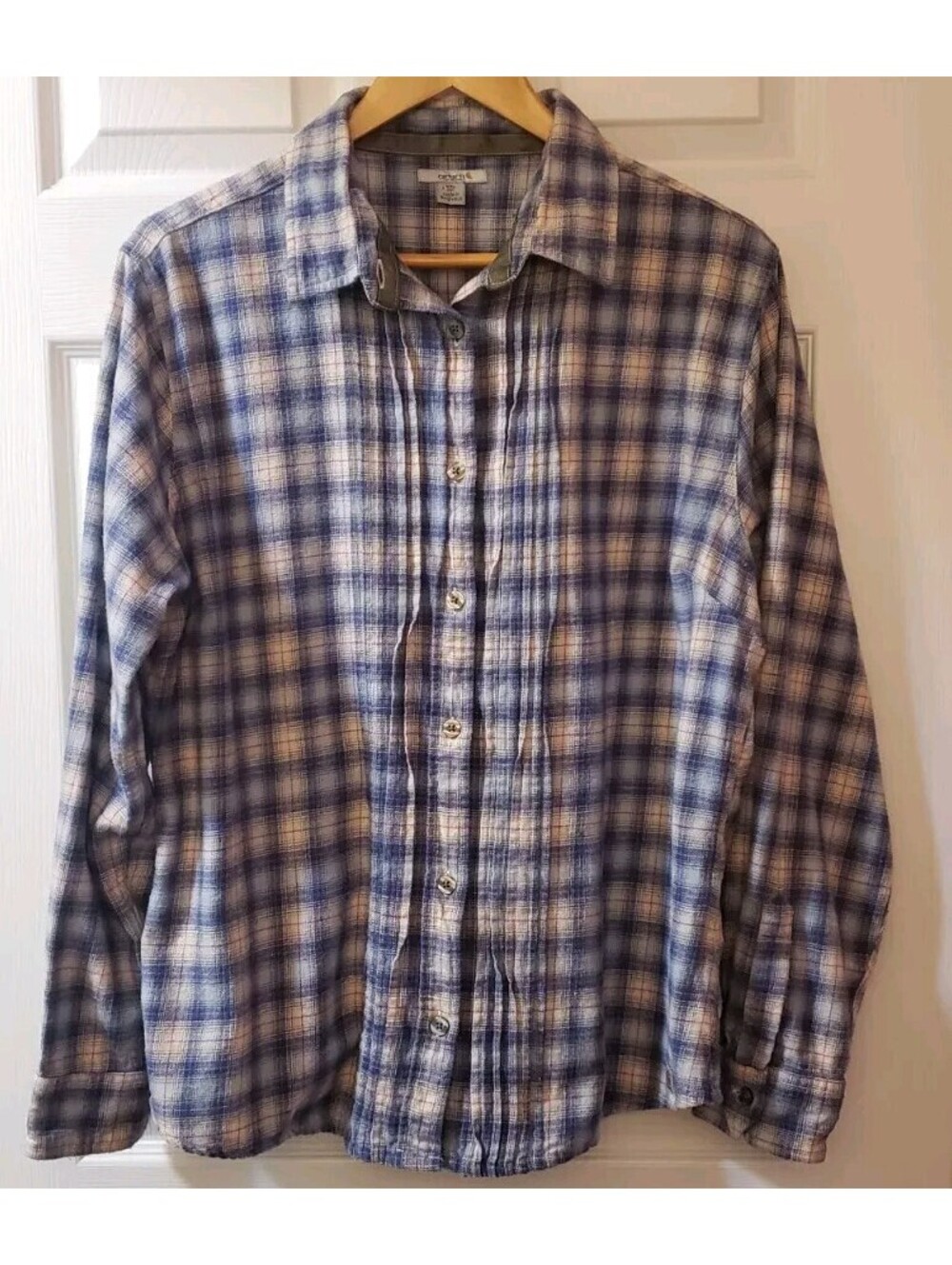 VTG Carhartt Flannel Shirt Women's Irvine 2XL 90s Grunge Y2K Cabincore Blue